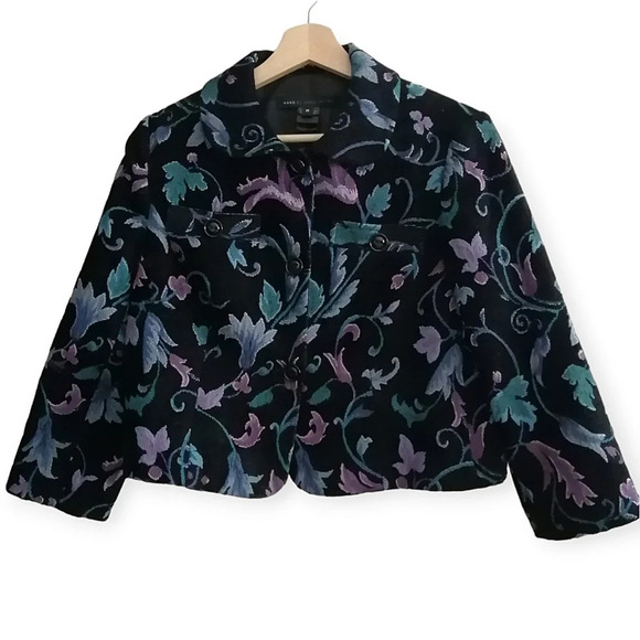 Marc by Marc Jacobs Corduroy Tapestry Cropped Blazer Jacket Floral Jacquard M - Picture 16 of 16